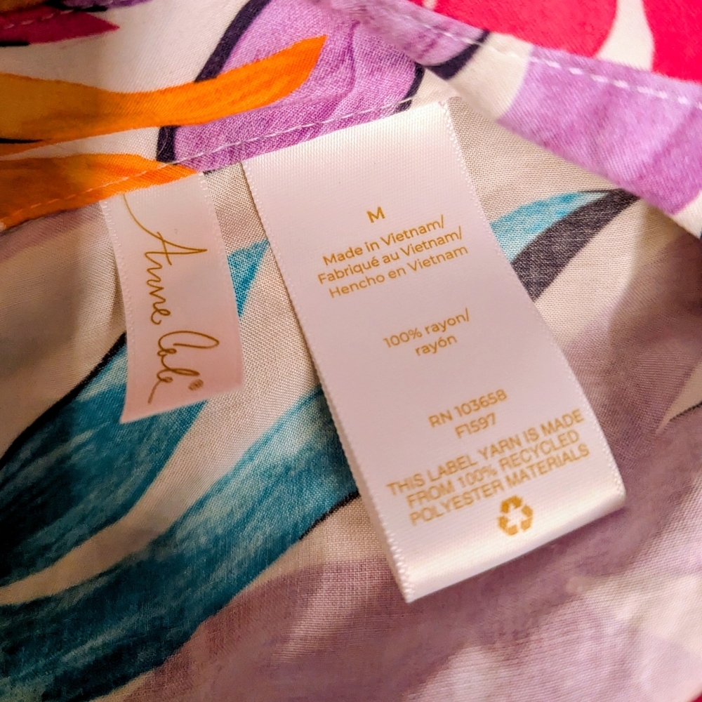 Anne Cole Vibrant Pink and Orange Swim Cover-Up Size M - Picture 4 of 4
